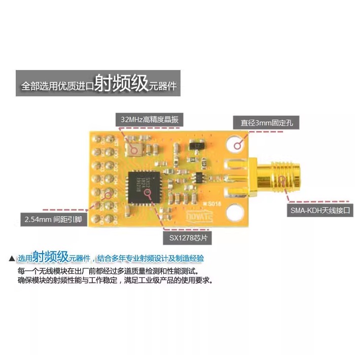 SX1278 Drahtloses Modul 433 MH – Lora Sx1278 Bewertung und Preis