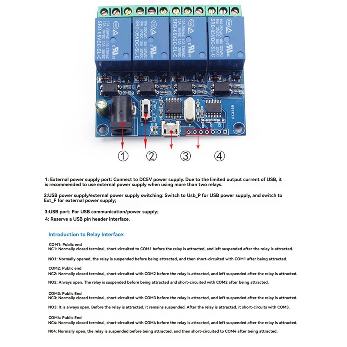 AT42 4-Kanal USB-Relaismodul L – Relay Module 4 Channel Bewertung und Preis