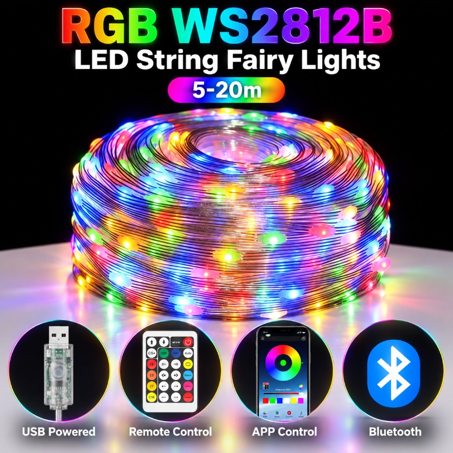 5-20m WS2812B RGB LED-Lichterk – Ws2812B Strip 5V Bewertung und Preis