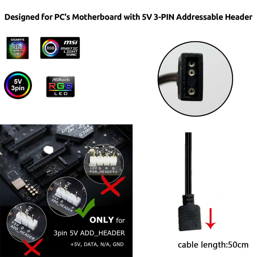5V ARGB 3-Pin-Anschluss für As – Ws2812B Strip 5V Bewertung und Preis