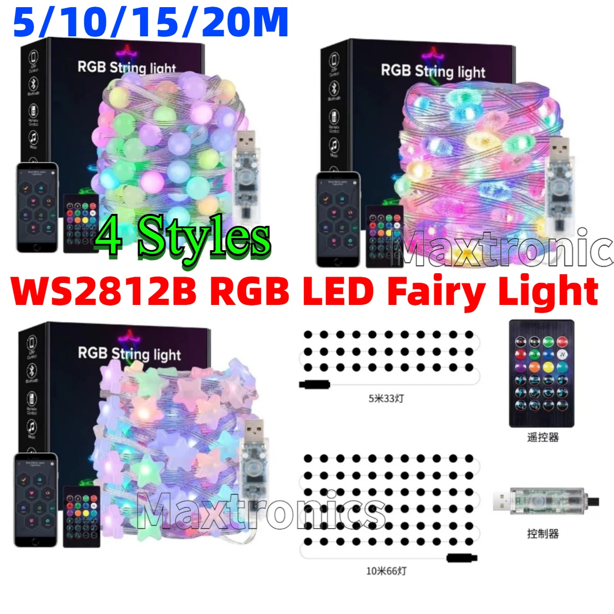 Intelligente 4-Styles RGB WS28 – Ws2812B Bewertung und Preis